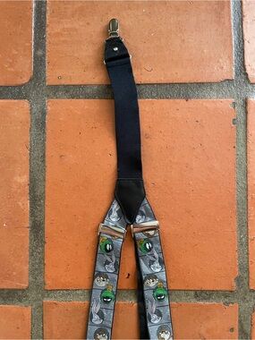 Warner Bros. Gray and Black Looney Tunes Character Suspenders